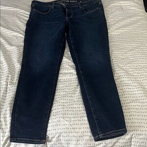 American Eagle Outfitters Women's Deep Indigo Straight Leg Jeans